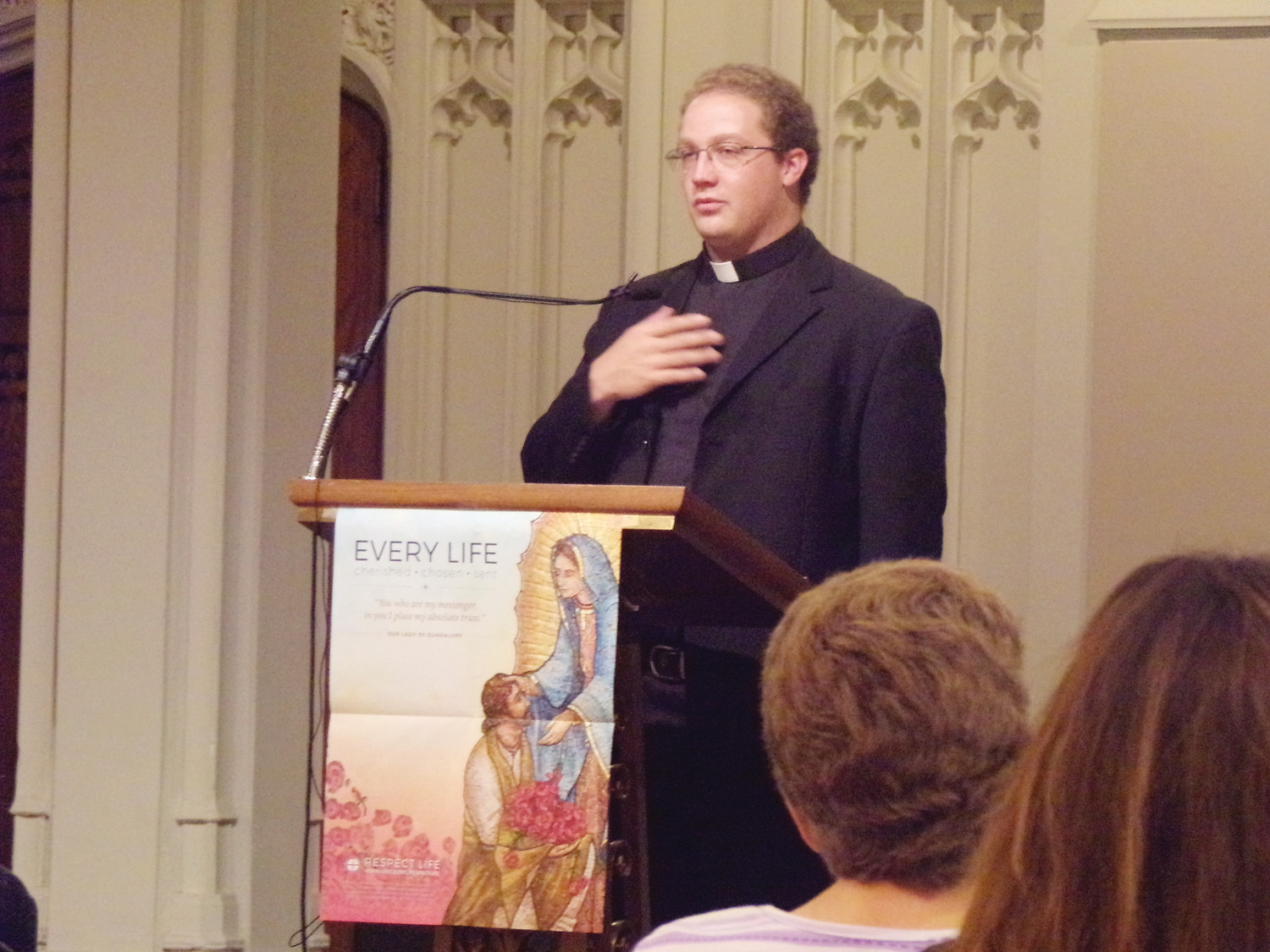 Following Mass, there was a reception with Bishop Thomas J. Tobin in the cathedral hall with many presentations, including a talk by Father Nicholas Fleming, Human Life Guild chaplain, entitled, “The Modern Debate – Understanding Transgenderism from a Catholic Perspective.”